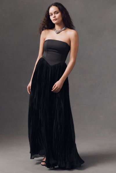 Delfi Collective - Lourdes Strapless Pleated Drop-Waist Maxi Dress Delfi Collective - Lourdes Strapless Pleated Drop-Waist Maxi Dress