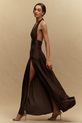 helsi gold dress Helsi Long Sleeve Embellished Maxi Dress Brown main image 0