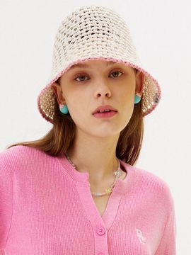 DELICCENT Color Crochet Bucket Hat [2 COLOR]