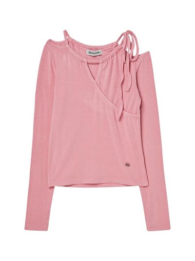 DELICCENT Cut Out Slim T-shirt [PINK]
