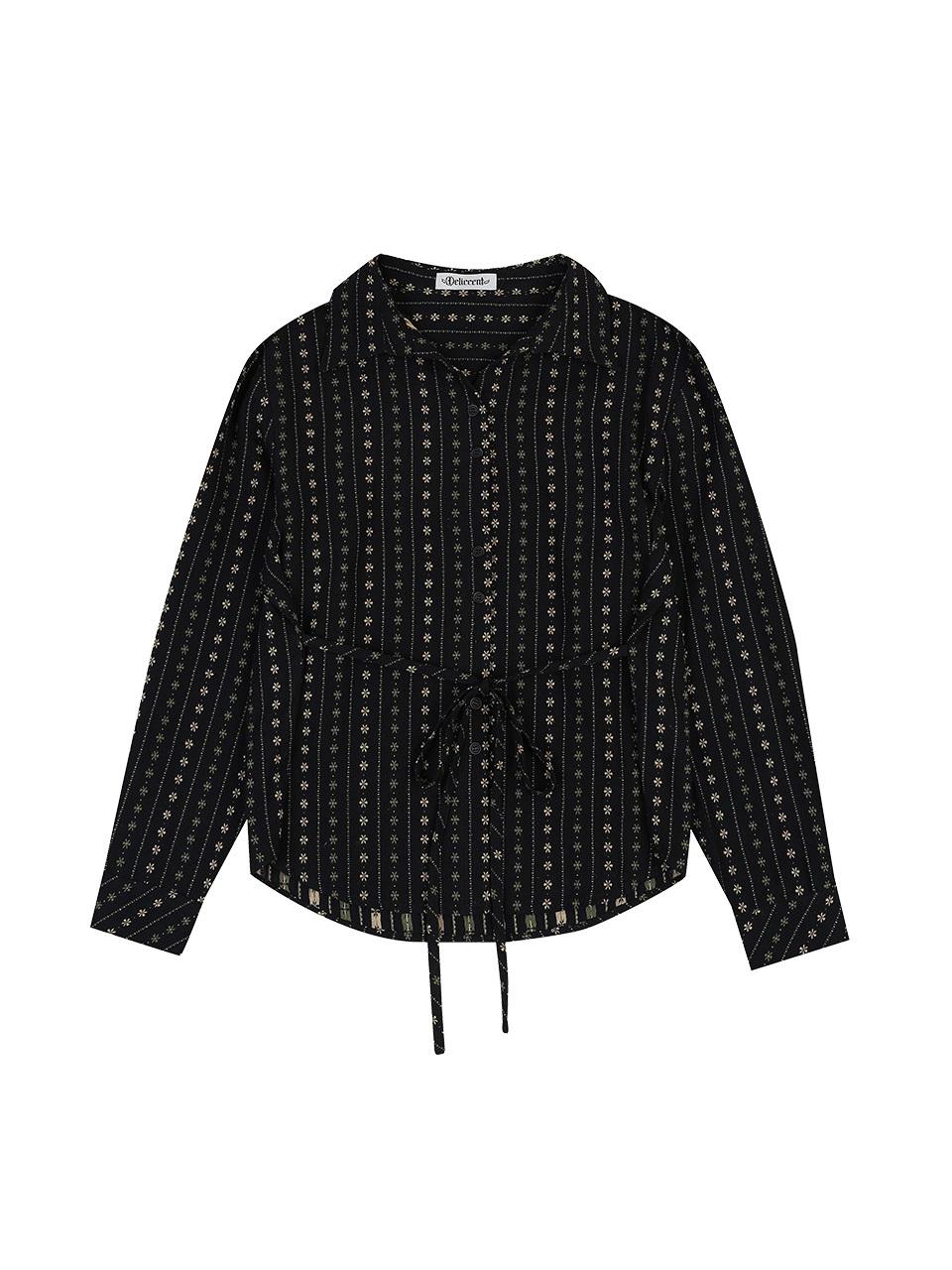 DELICCENT Flower ST Oversized Fit Shirt [BLACK]