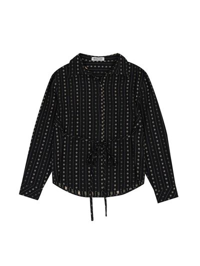 DELICCENT Flower ST Oversized Fit Shirt [BLACK]