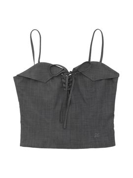 DELICCENT Lace-up bustier [CHARCOAL]