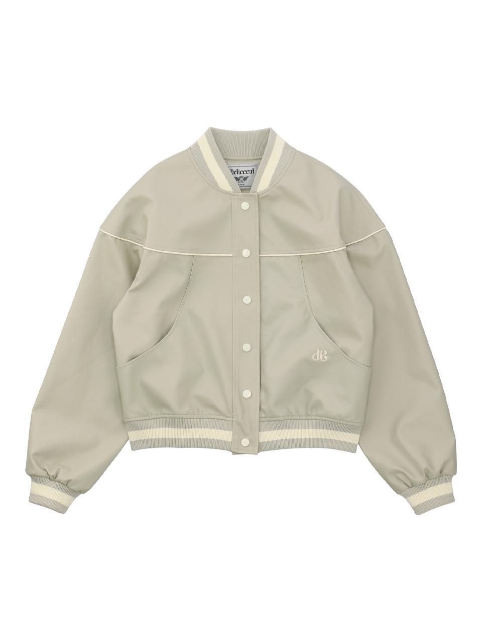 DELICCENT Leather Point Jacket [LIGHT KHAKI]