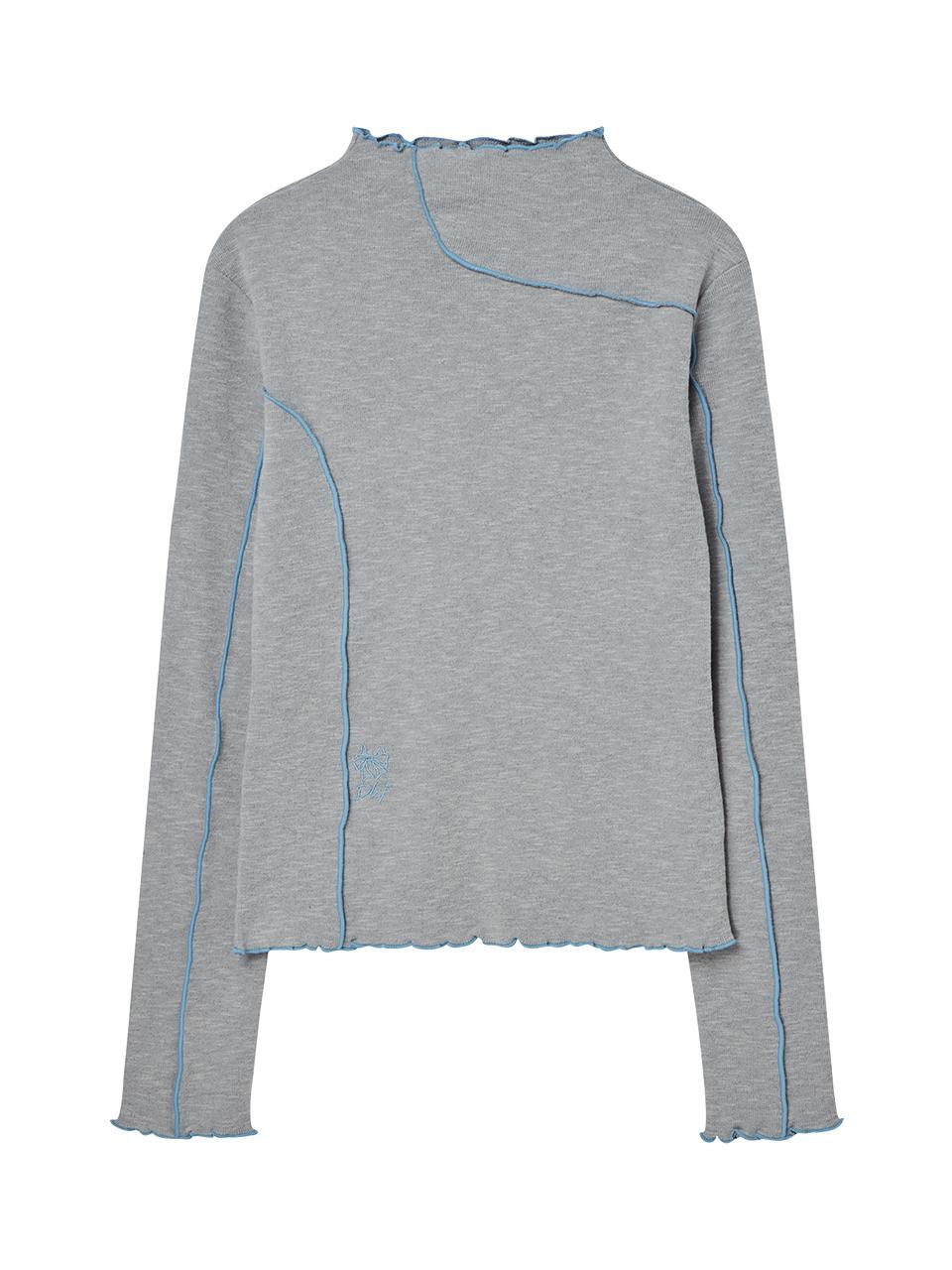 DELICCENT Line half-neck turtleneck [GRAY]