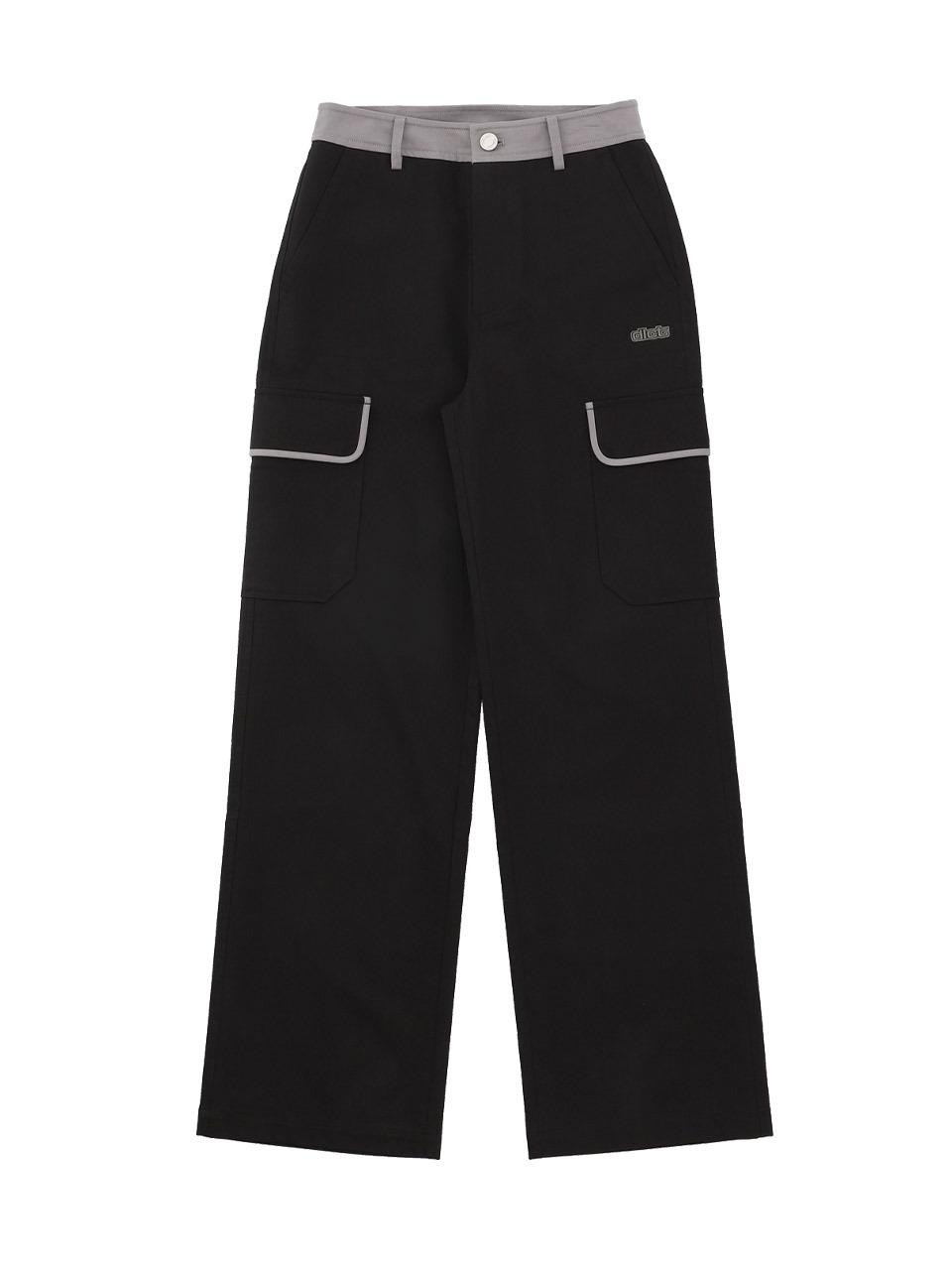 DELICCENT Low-rise pocket pants [BLACK]
