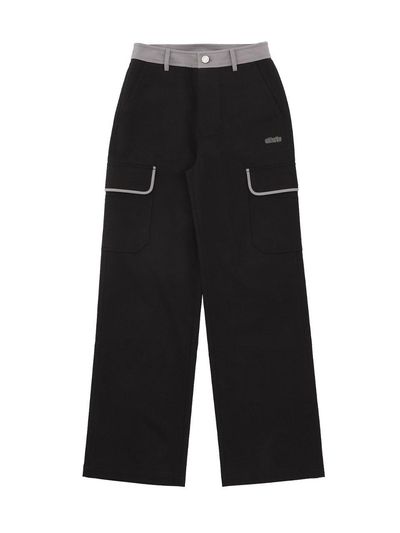 DELICCENT Low-rise pocket pants [BLACK]