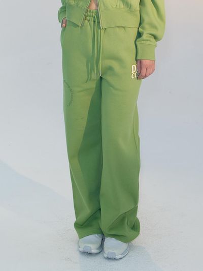 DELICCENT Napping wide pants [GREEN]