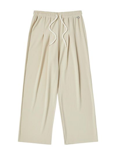 DELICCENT Ribbed two-tuck wide pants [IVORY]