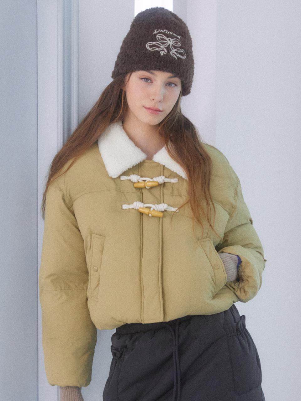 DELICCENT Shearing Percara Puffer [BEIGE]