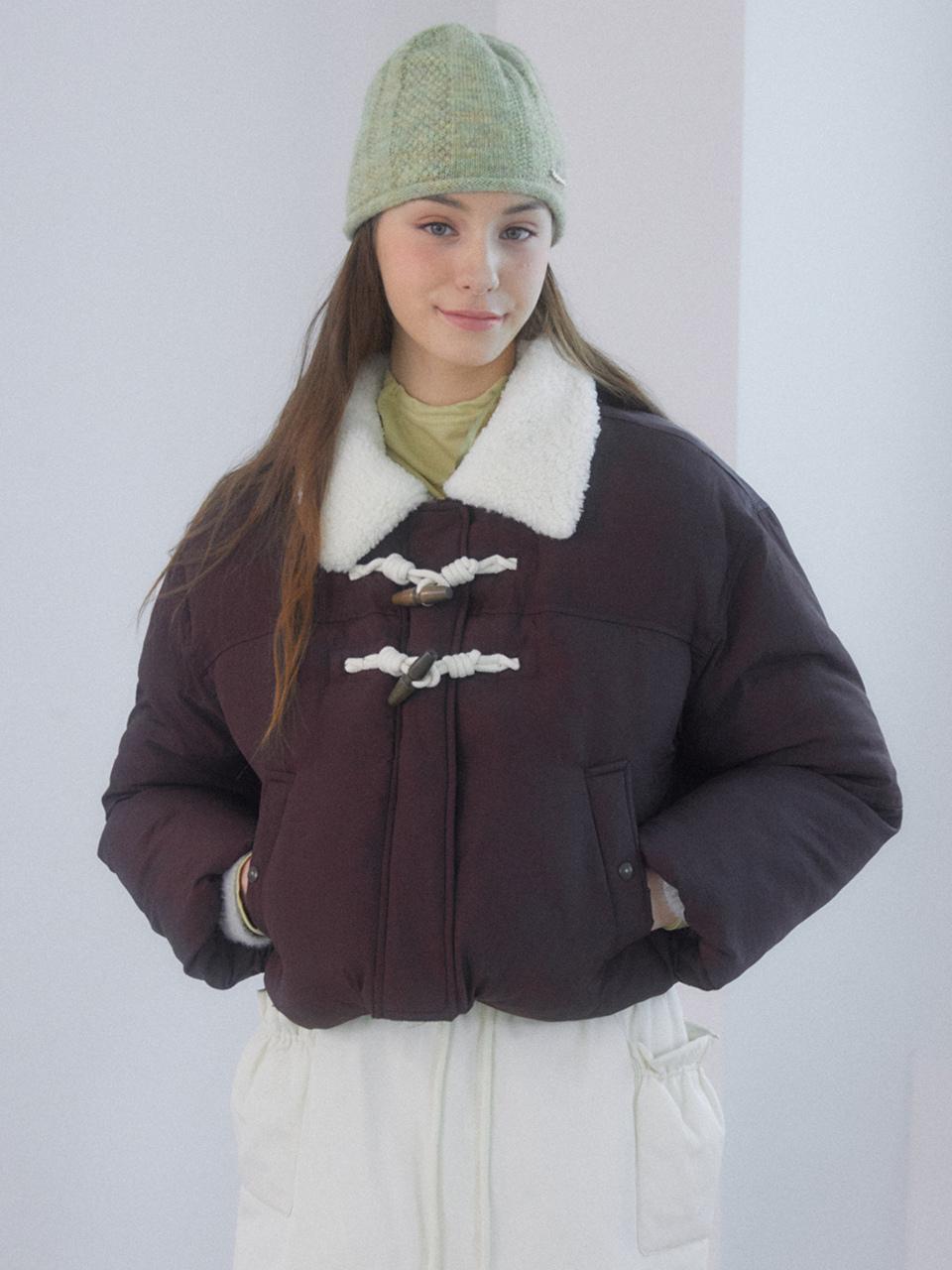 DELICCENT Shearing Percara Puffer [BROWN]