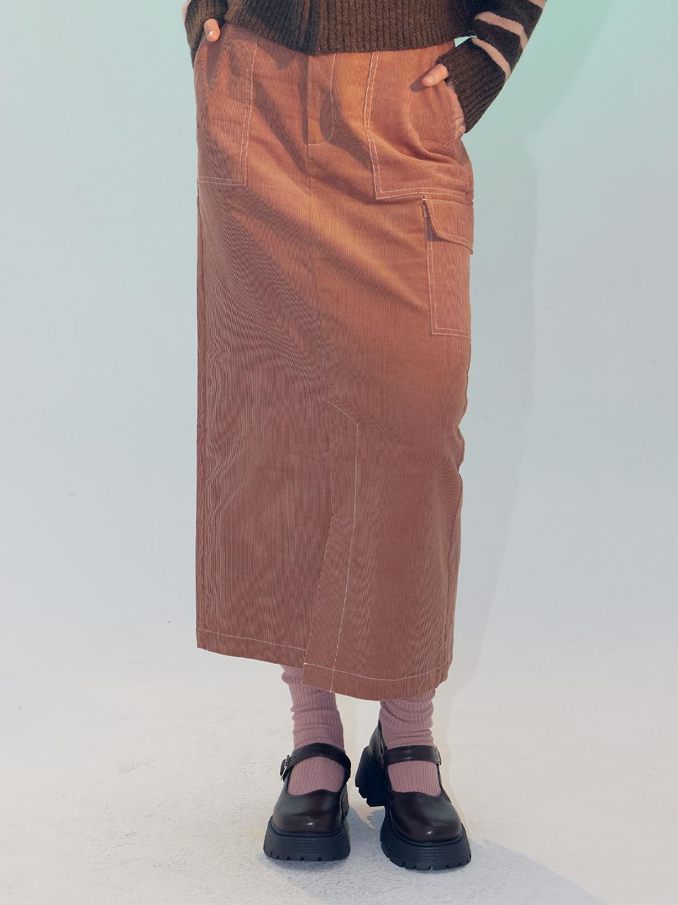 DELICCENT straight long skirt [INDIE PINK]