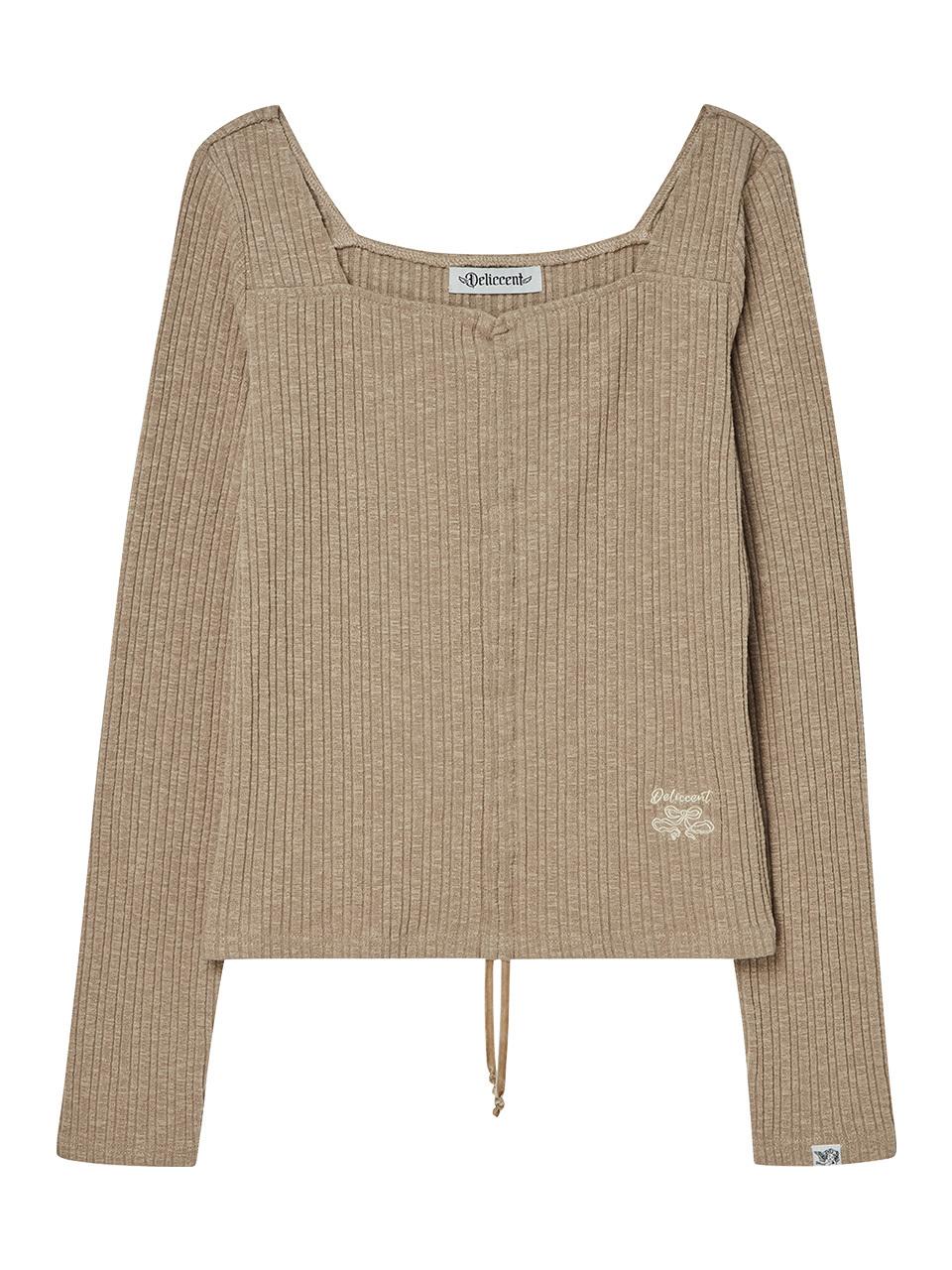 DELICCENT String T-up T-shirt [MOCHA]
