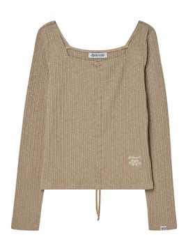 DELICCENT String T-up T-shirt [MOCHA]