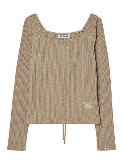 DELICCENT String T-up T-shirt [MOCHA]