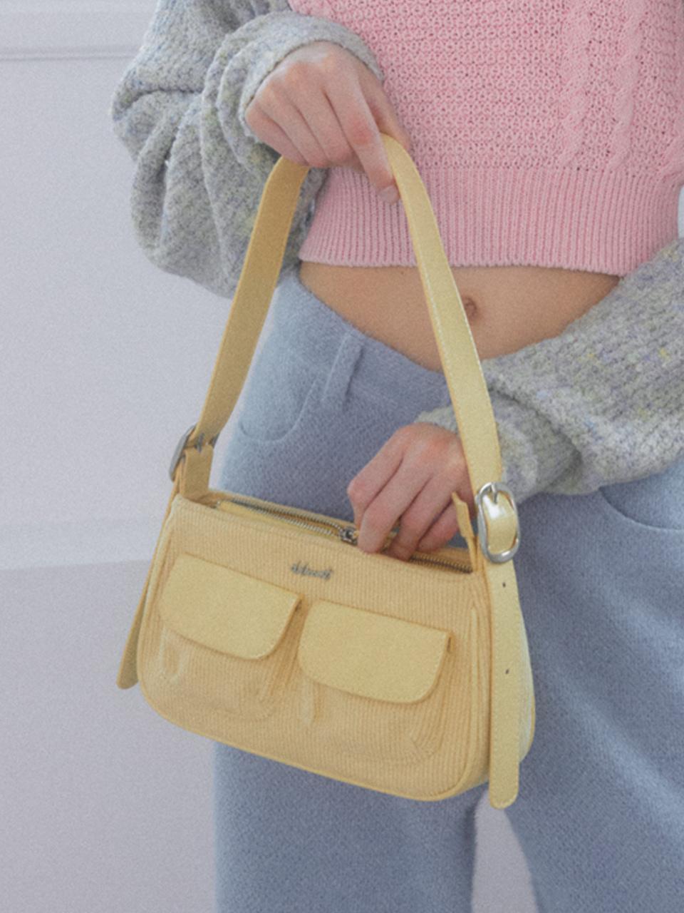DELICCENT Two-pocket corduroy bag [3 COLOR]