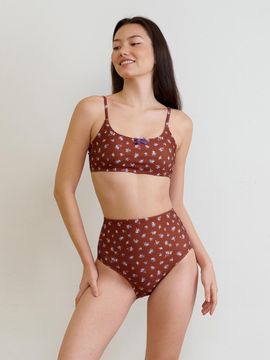 DELIGHTPOOL Rustic Garden BIKINI Bottom - Cocoa Bloom