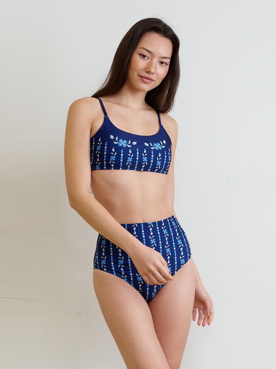 DELIGHTPOOL Sapphire Bloom BIKINI Top - Royal Navy