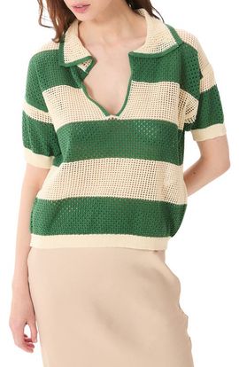 DELUC DELUC Chios Open Stitch Polo Top