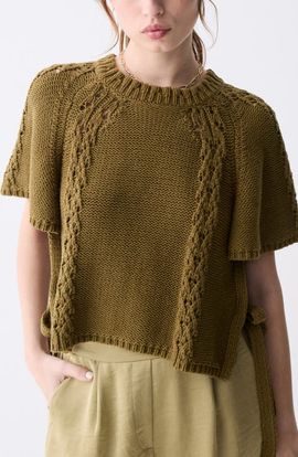 DELUC DELUC Dinis Flutter Sleeve Side Tie Sweater