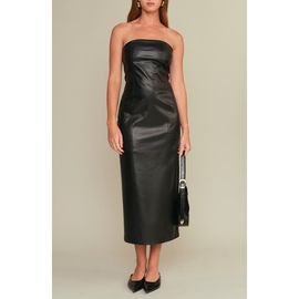 DELUC DELUC Emmet Strapless Faux Leather Dress