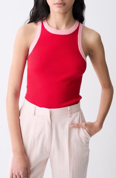 DELUC DELUC Lisboa Contrast Trim Rib Sweater Tank