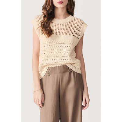 DELUC DELUC Paulo Open Stitch Cap Sleeve Sweater