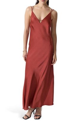 DELUC DELUC Sienna Strappy Hammered Satin Maxi Dress