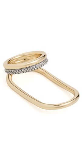 DEMARSON DEMARSON Farah Hand Ring GOLD/GUNMETAL/CRYSTAL One