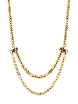 Demarson Women's Venice 12K-Gold-Plated & Glass Crystal Double Chain Necklace