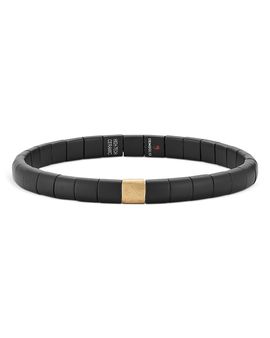Demeglio Demeglio 18K Yellow Gold & Black Ceramic Beaded Bracelet