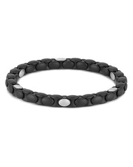 Demeglio Demeglio Men's 18K White Gold Anaconda Black Ceramic Stretch Bracelet