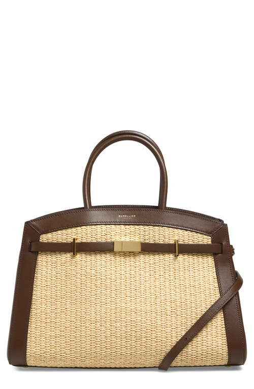 DeMellier DeMellier The Midi Hudson Raffia & Leather Satchel