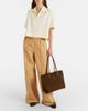 DeMellier DeMellier Tokyo leather-trimmed suede tote bag - 5