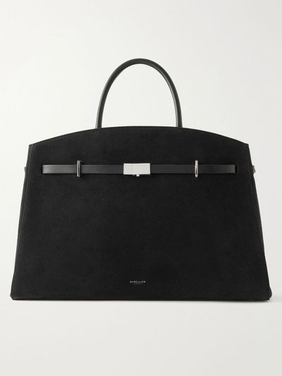 DEMELLIER The Hudson leather-trimmed suede tote