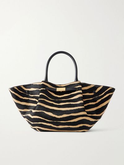 DEMELLIER The Midi New York zebra-print calf-hair tote