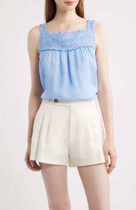DÔEN DÔEN Benita Pintuck Lace Woven Top