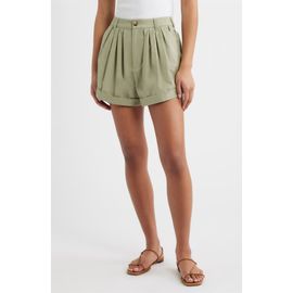 DÔEN DÔEN Declan Pleated Cotton Shorts