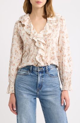 DÔEN DÔEN Hardy Ruffled V-Neck Organic Cotton Top