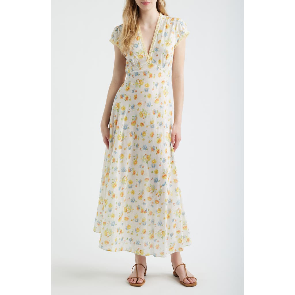 DÔEN DÔEN Helia Floral Print Voile Midi Dress