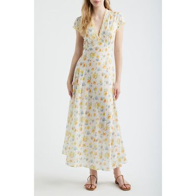 DÔEN DÔEN Helia Floral Print Voile Midi Dress