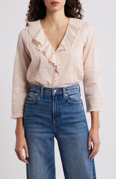 DÔEN DÔEN Huguette Pintuck Ruffle Top