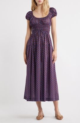 DÔEN DÔEN Quinelle Smocked Organic Cotton Midi Dress
