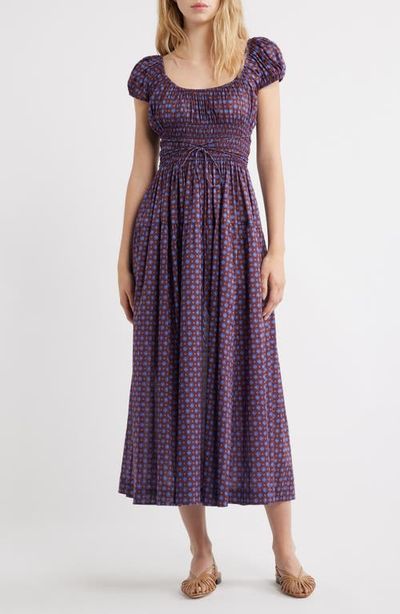 DÔEN DÔEN Quinelle Smocked Organic Cotton Midi Dress
