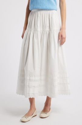 DÔEN DÔEN Sebastiane Tiered Organic Cotton Poplin Maxi Skirt