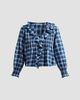 DÔEN DÔEN Women's Hardy Ruffle-Trim Plaid Cotton Top - 1
