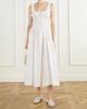 DÔEN Emmaretta tie-detailed shirred cotton-voile midi dress - 2