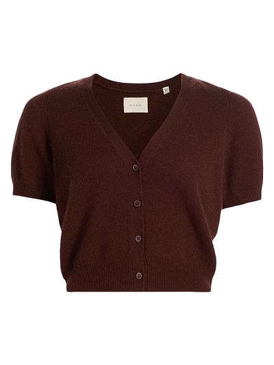 DÔEN Women's Arella Puff-Sleeve Cashmere Cardigan