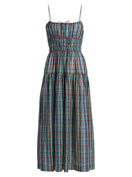 emmaretta gingham cotton maxi dress Doen Emmaretta Dress in Black Gingham by Doen