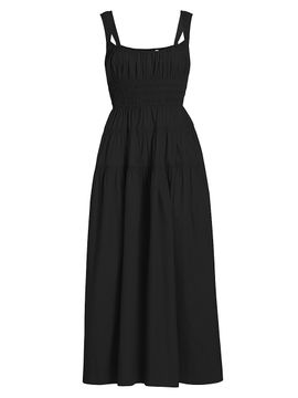 slim fit dress slacks Classic Long Linen Dress in Black main image 0